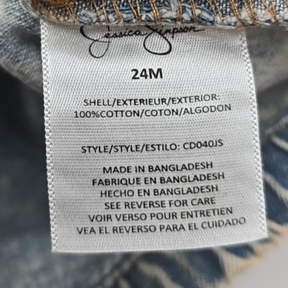 Jessica Simpson Baby Girl Denim Jean Shirt 24 Months NEW Y2K Grunge 90's - Picture 7 of 7